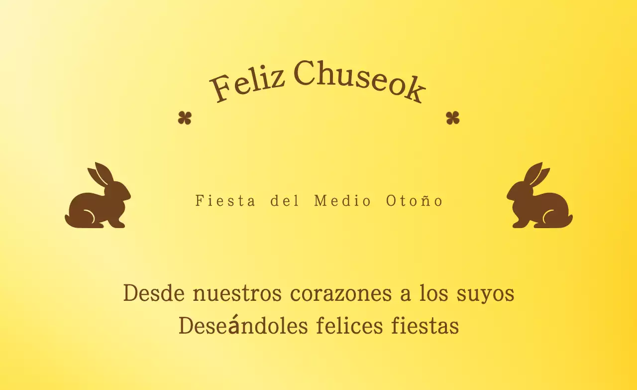 Saludos tradicionales de Chuseok en amarillo