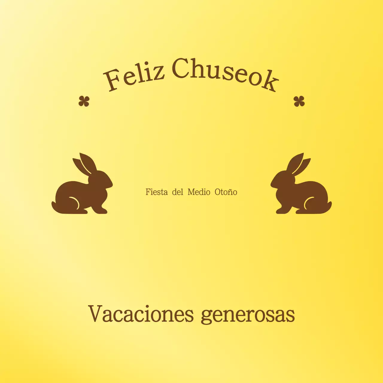 Saludos tradicionales de Chuseok en amarillo