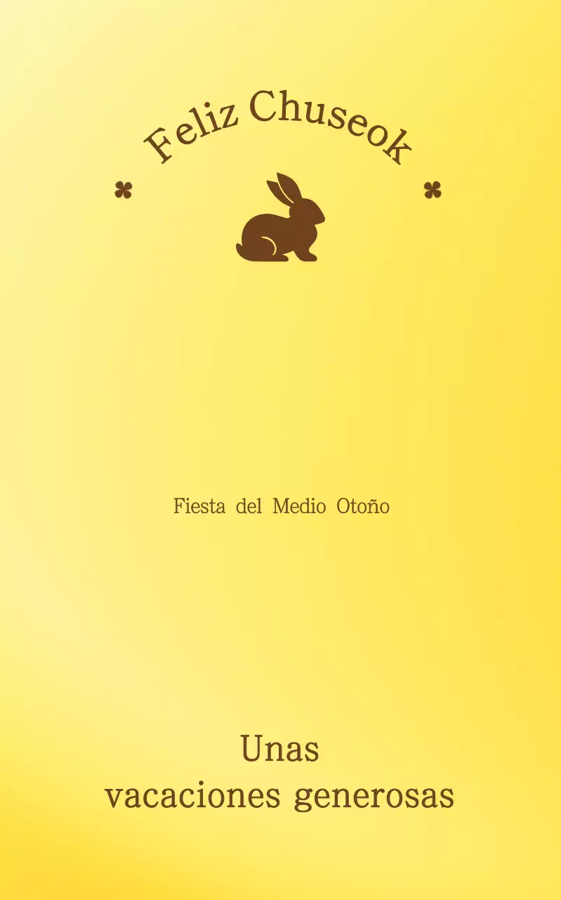 Postal tradicional amarilla de Chuseok