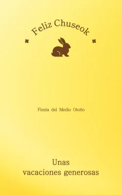 Postal tradicional amarilla de Chuseok