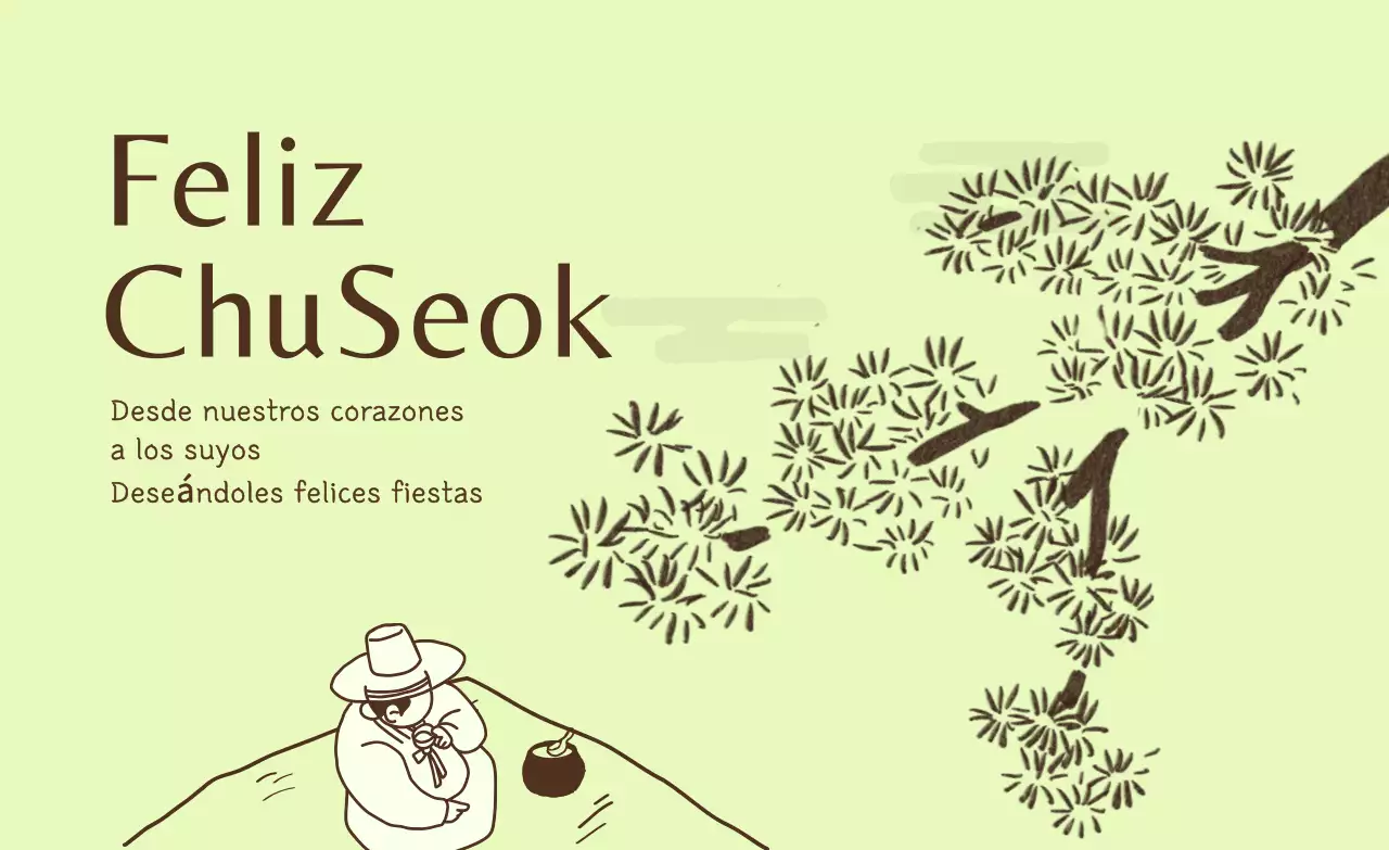 Celebración tradicional de Chuseok con judías verdes