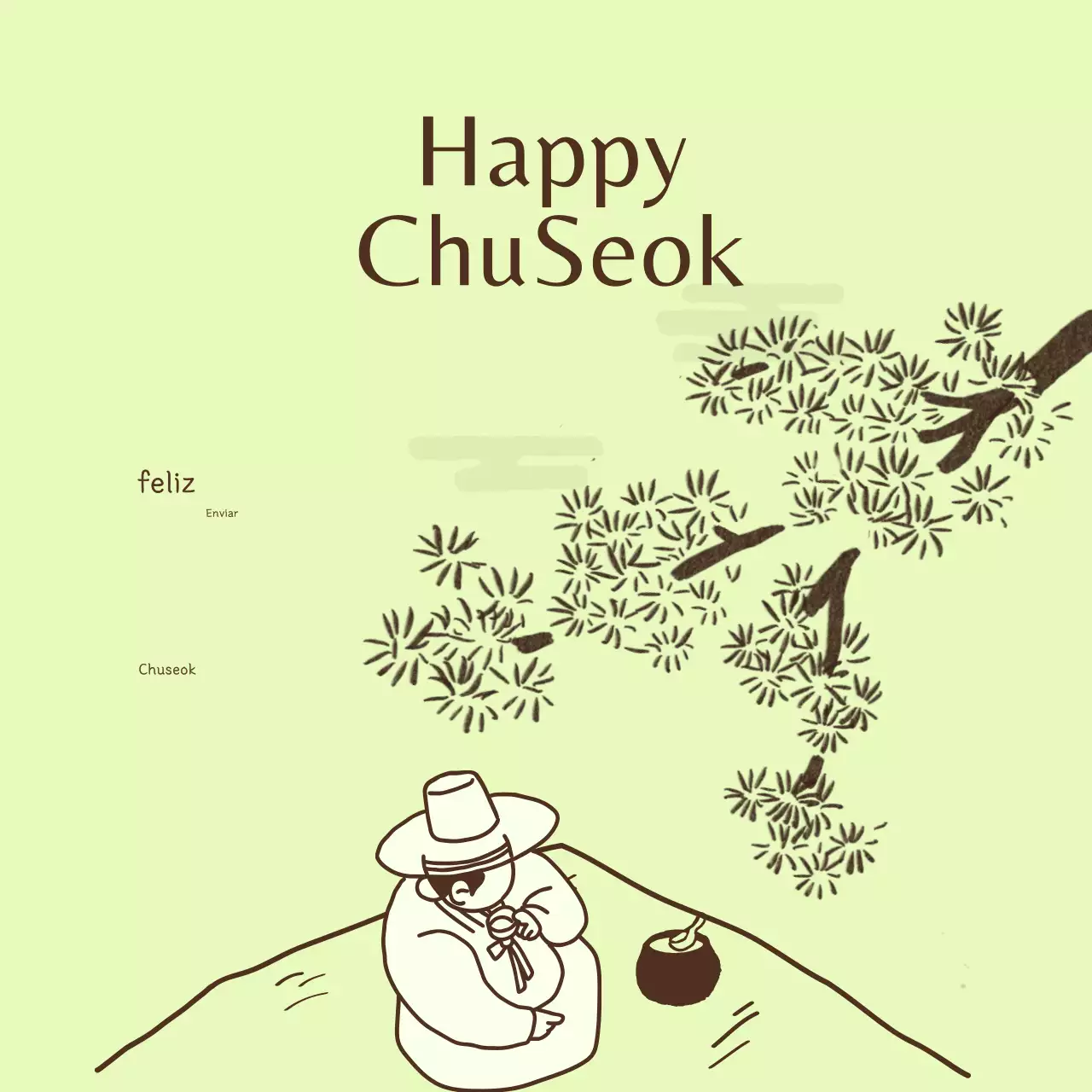 Celebración tradicional de Chuseok con judías verdes