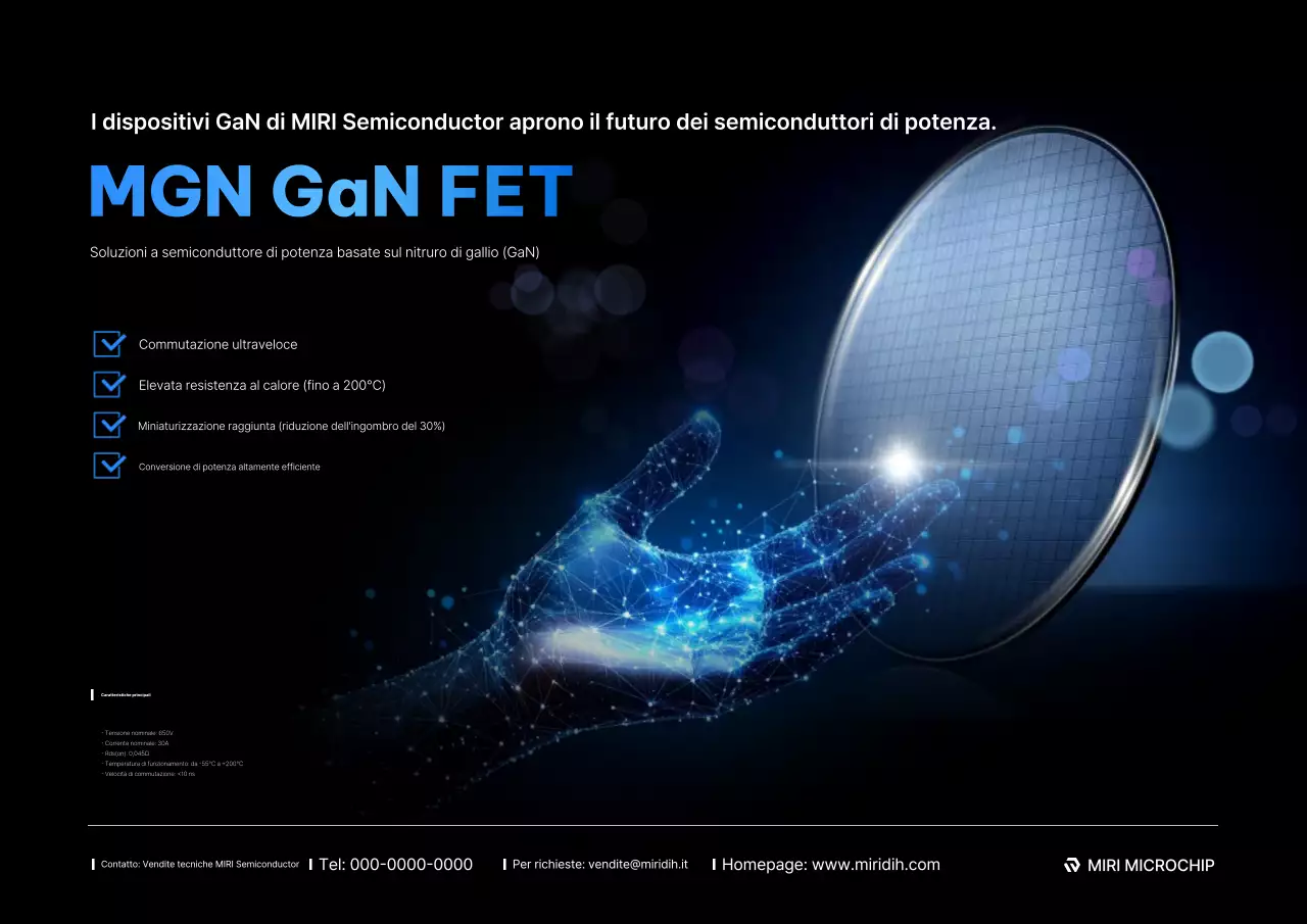 Promozione di prodotti semiconduttori di potenza sofisticati neri