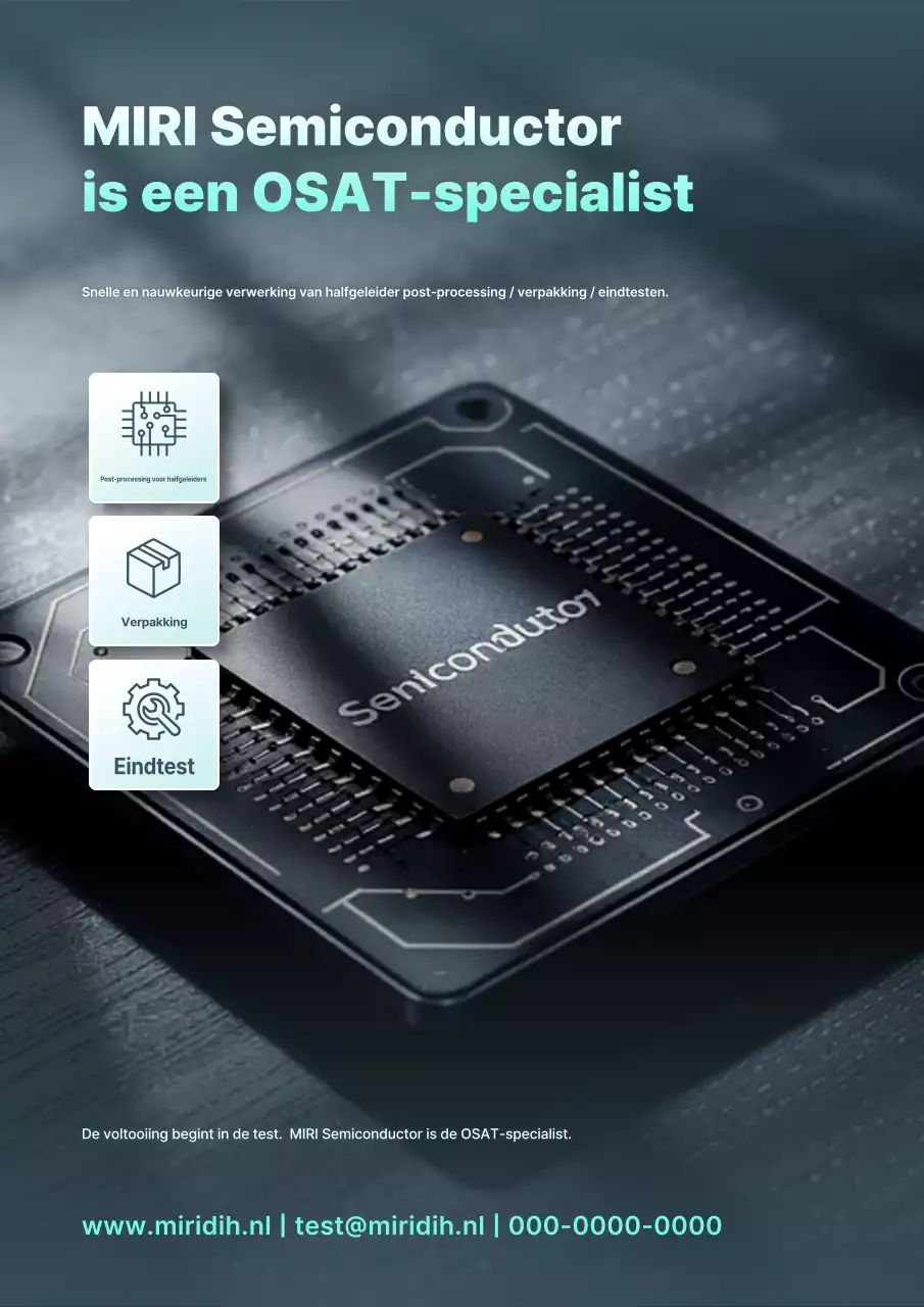 Grijze moderne halfgeleideradvertentie