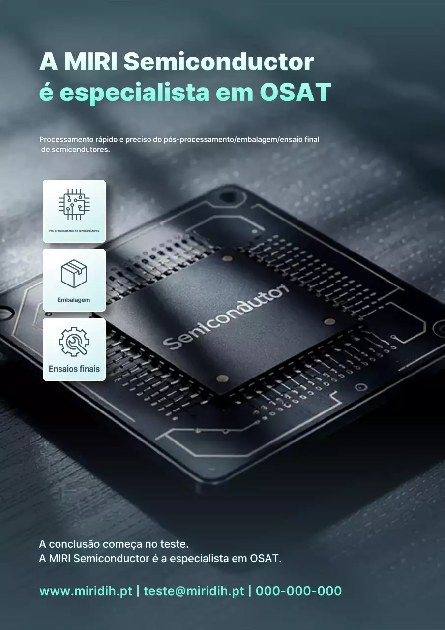 Anúncio de semicondutores modernos cinza