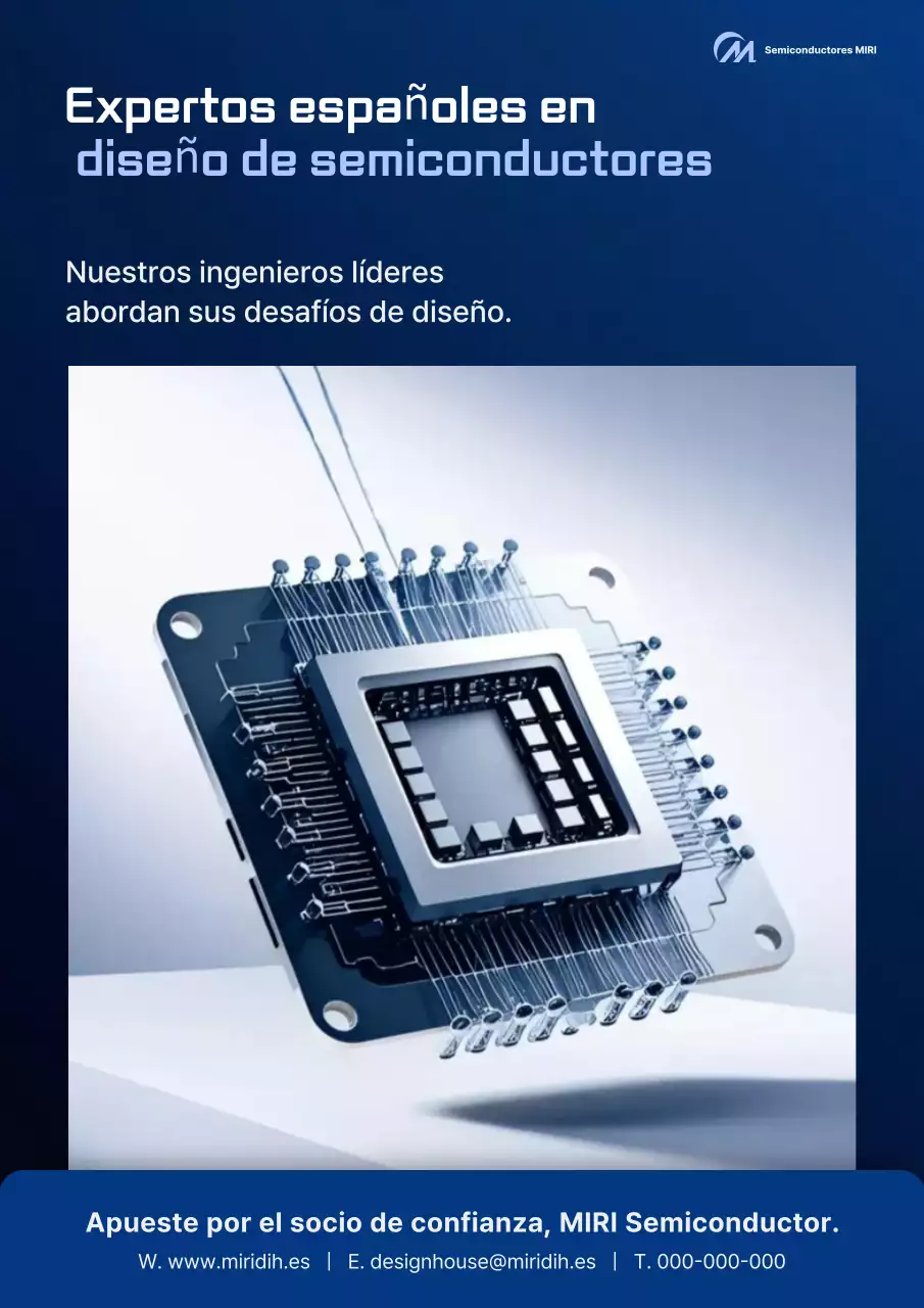 Anuncio de tecnología moderna azul