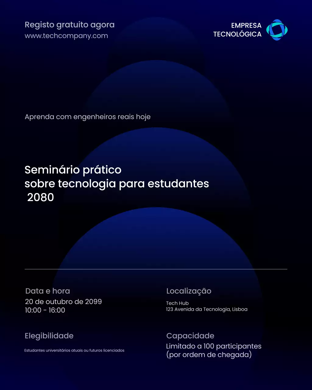 Anúncio do Seminário Blue Modern Tech