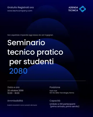 Annuncio del seminario Blue Modern Tech