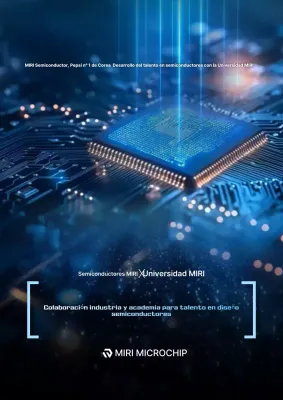 Promoción educativa sobre semiconductores modernos azules