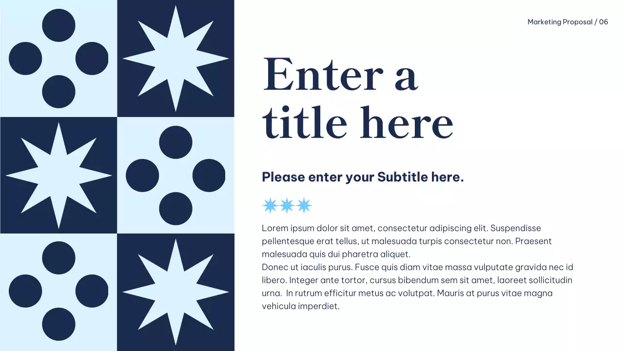 navy modern marketing proposal