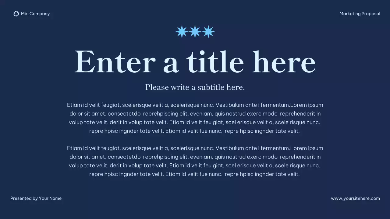 navy modern marketing proposal