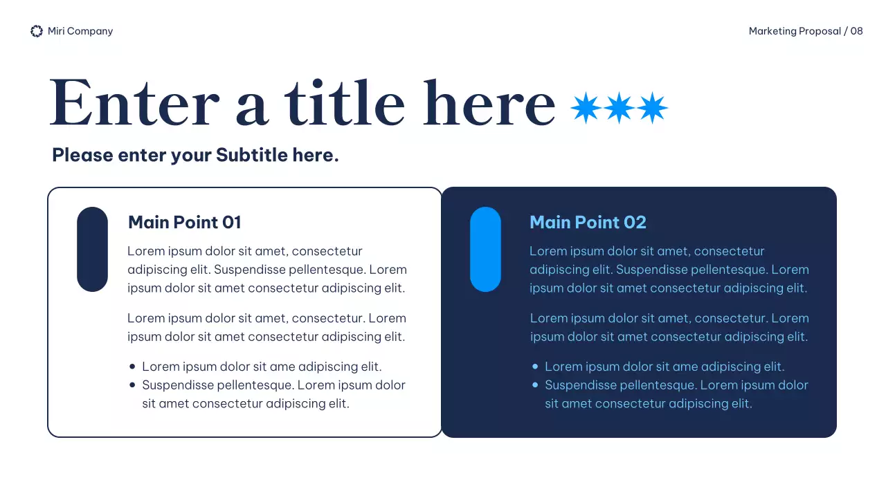 navy modern marketing proposal