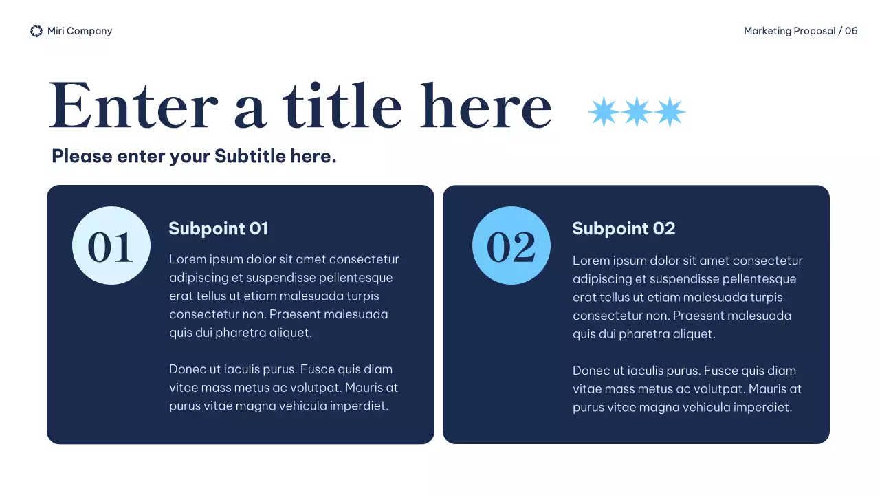 navy modern marketing proposal