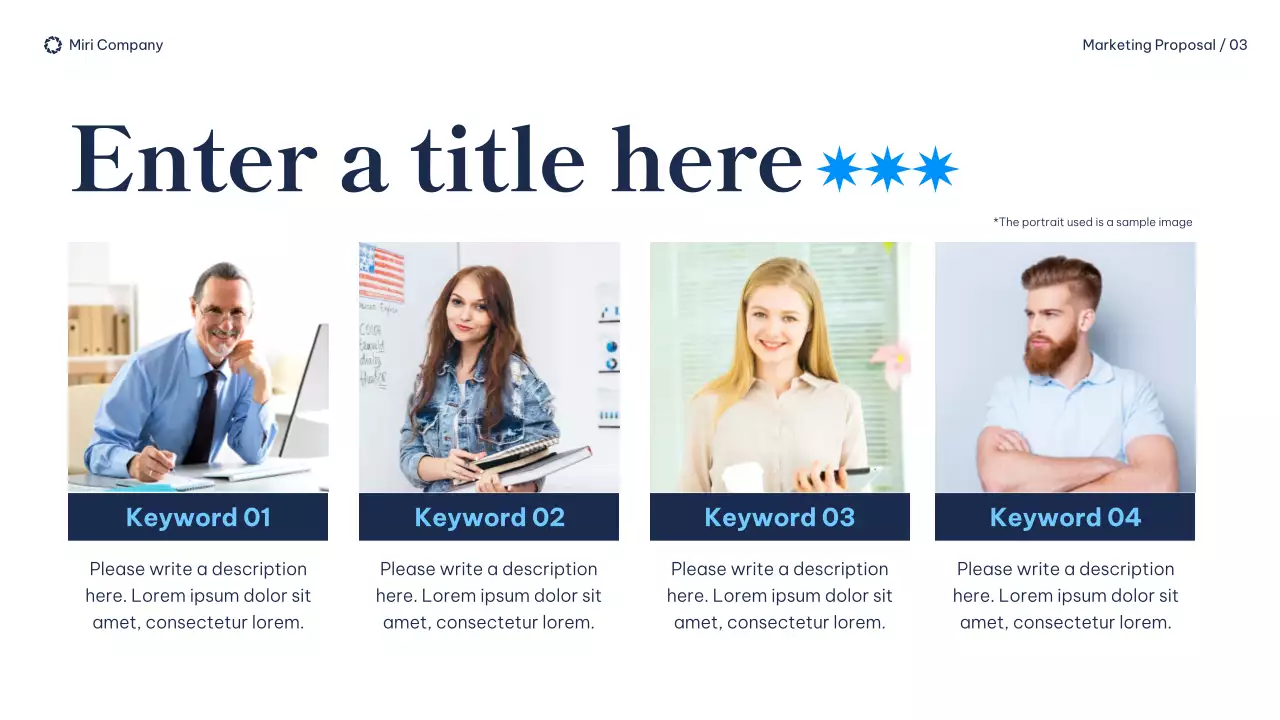 navy modern marketing proposal