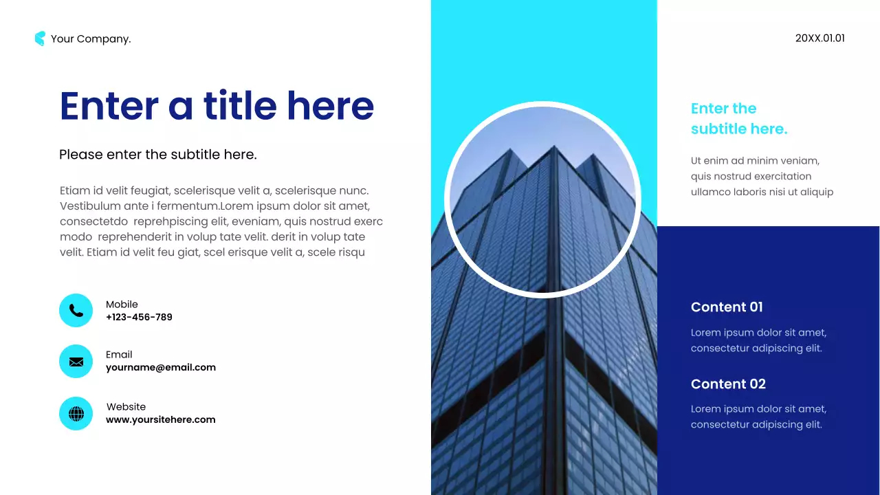 blue modern business presentation