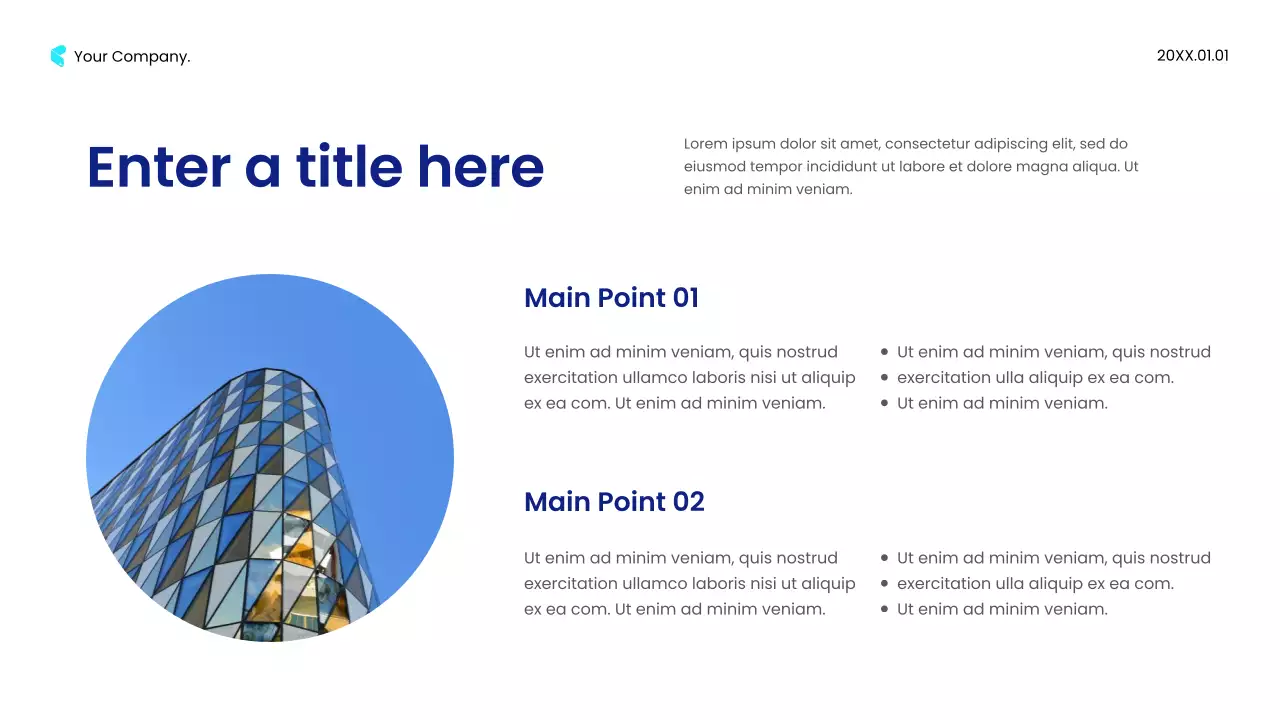 blue modern business presentation