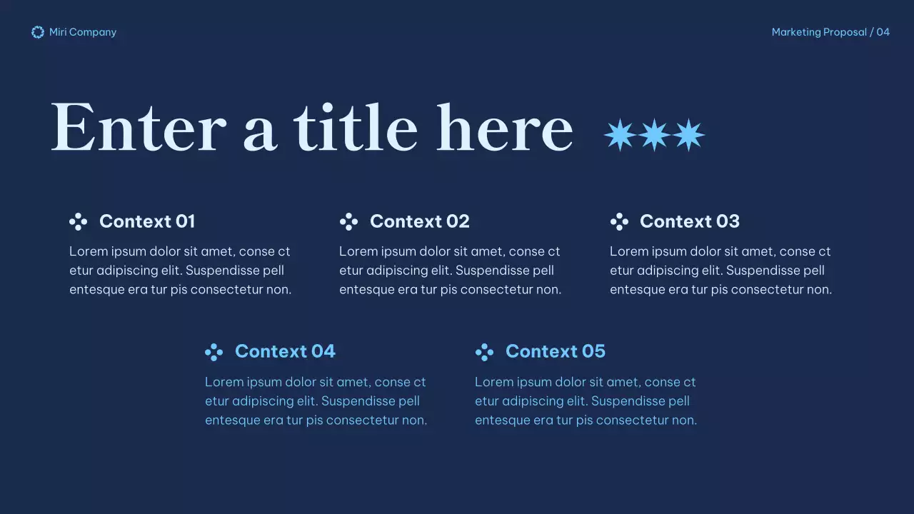 navy modern marketing proposal