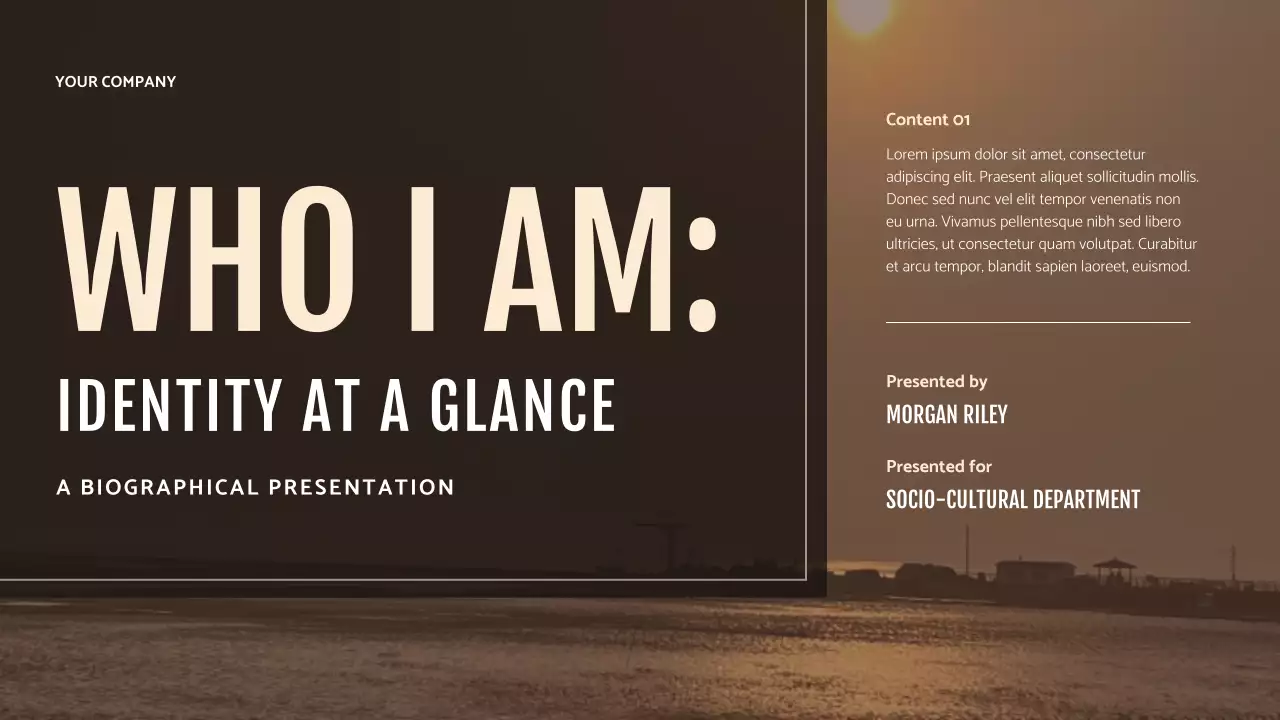 Brown Modern Personal Identity Presentation