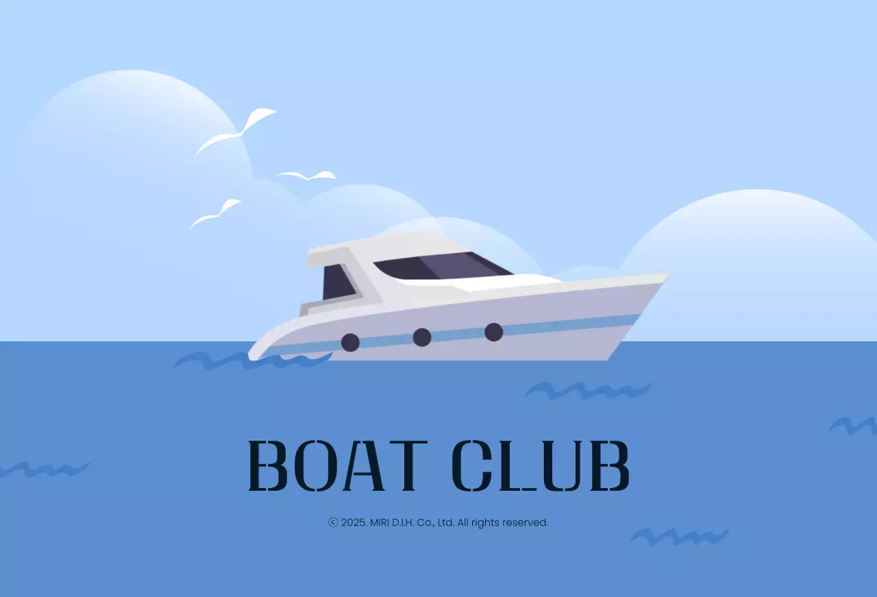 하늘색 심플 보트 클럽 홍보