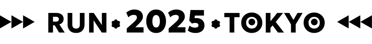 白黒 モダン マラソン ロゴ 図形テキスト