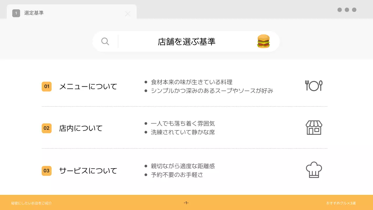 オレンジ シンプル グルメ プレゼンテーション