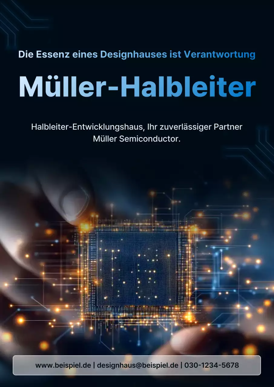 Blaue moderne Halbleiterwerbung
