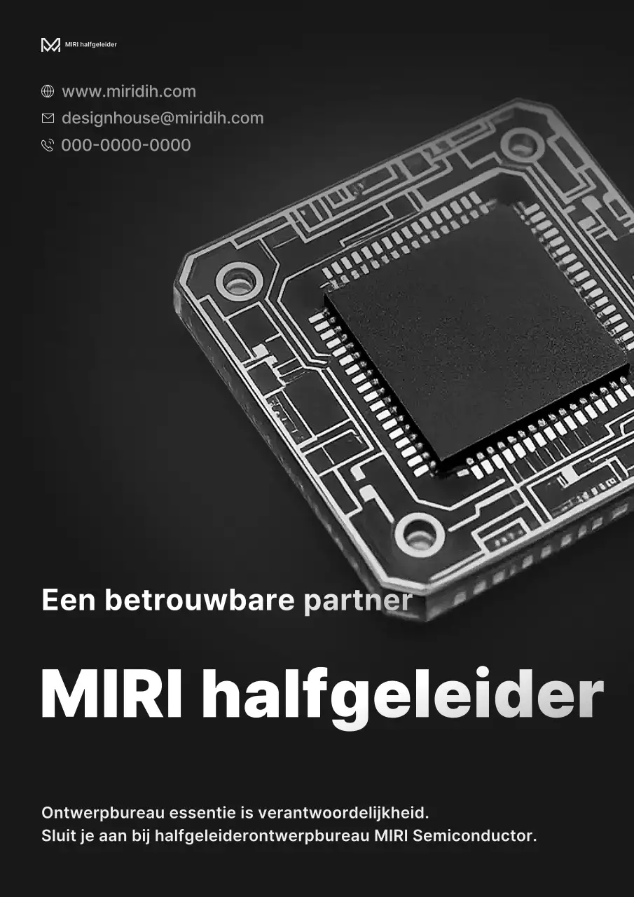 Zwarte moderne halfgeleideradvertentie