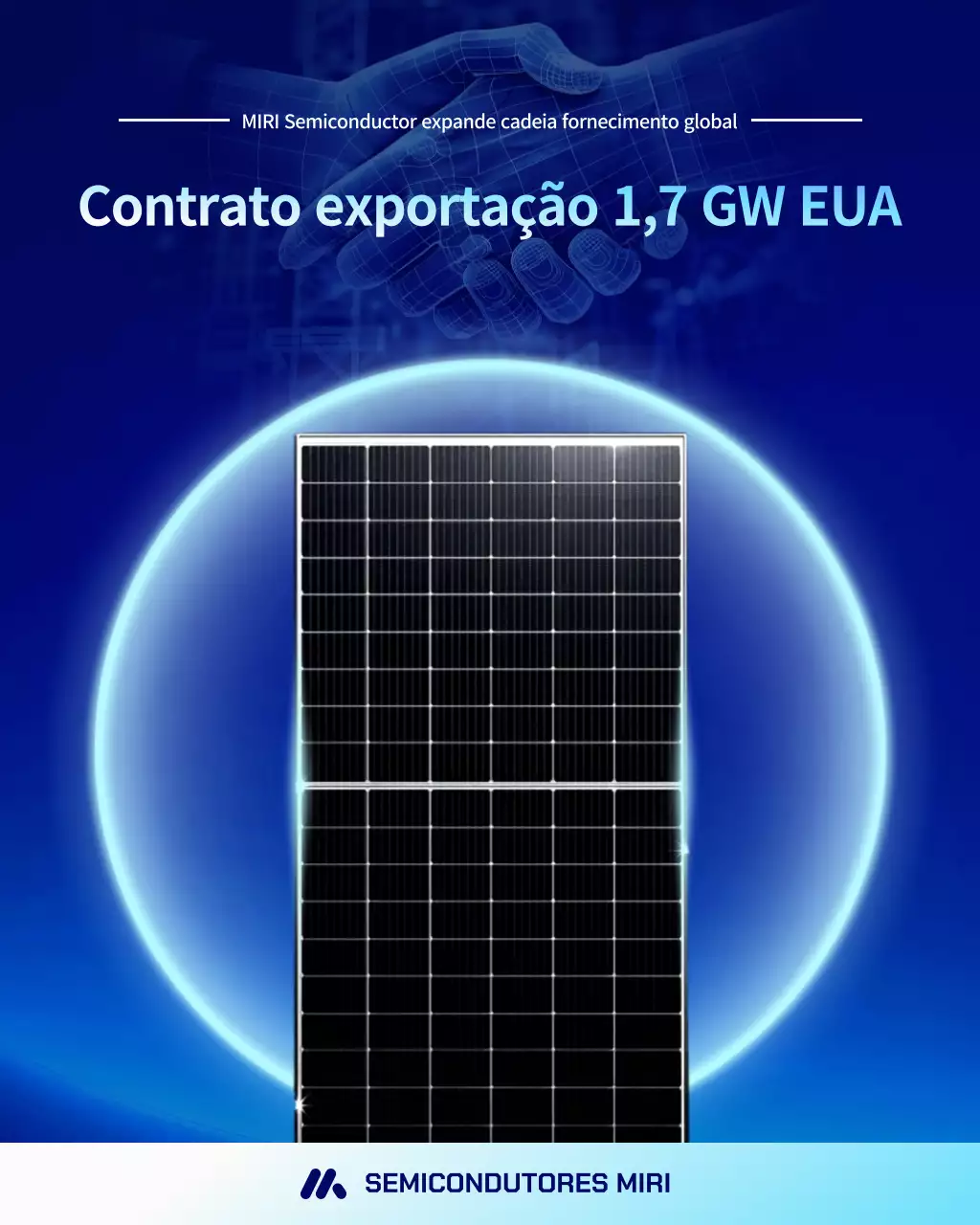 Anúncio de Energia Moderna Azul