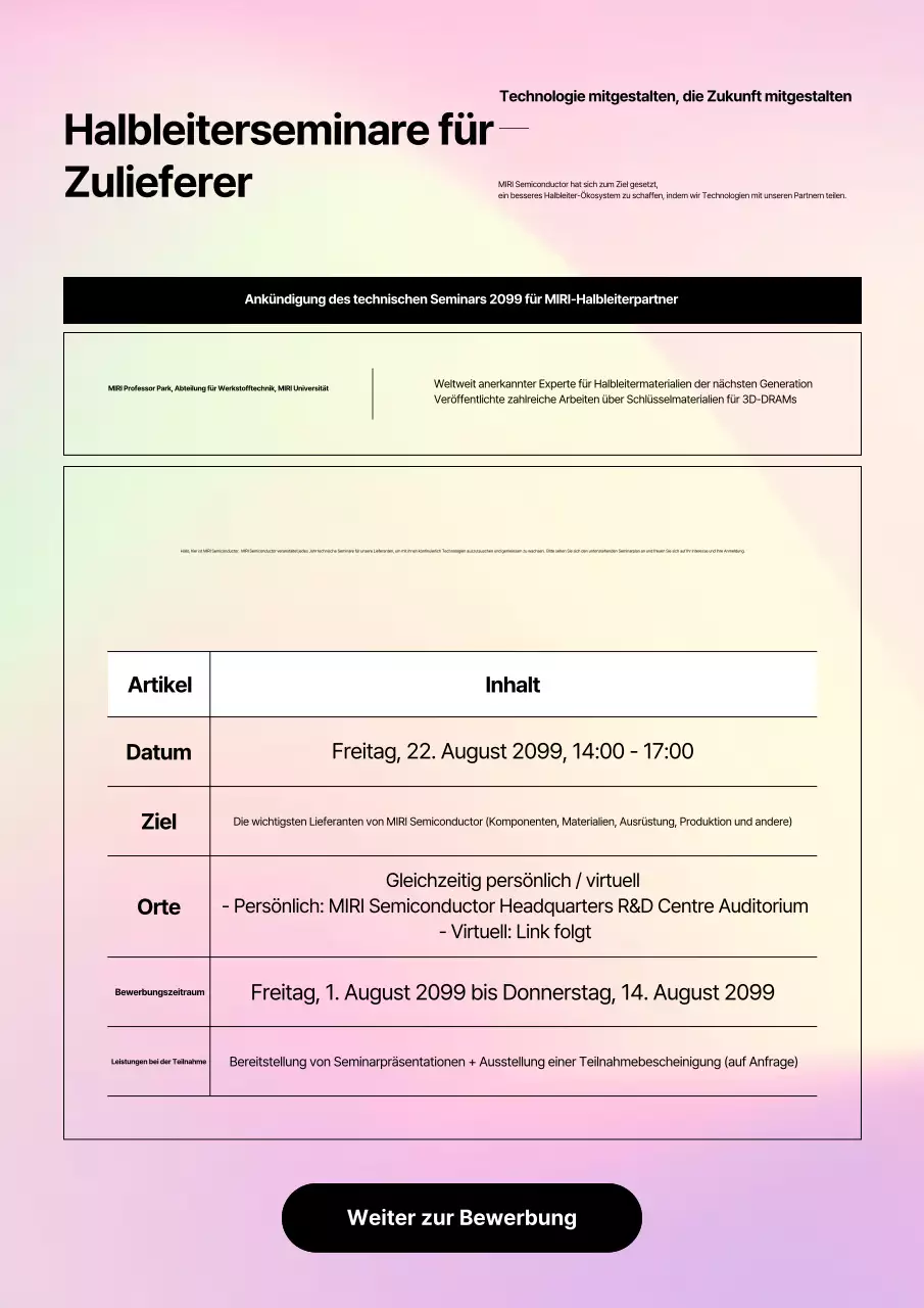 Yeonbora Modern Technology Seminarführer