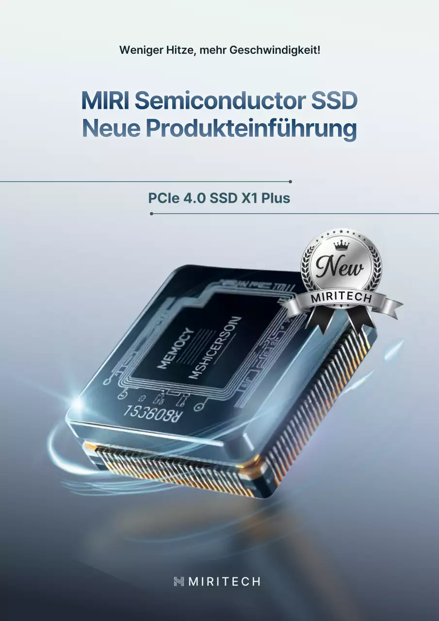 Eine stilvolle Werbung für ein neues Halbleiterprodukt in Marineblau