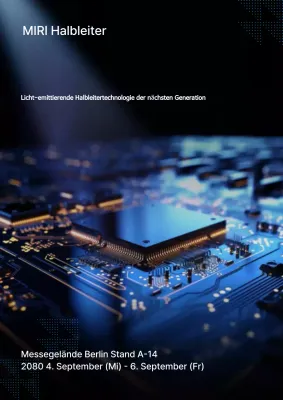 Blaue Ausstellung für moderne Technologie