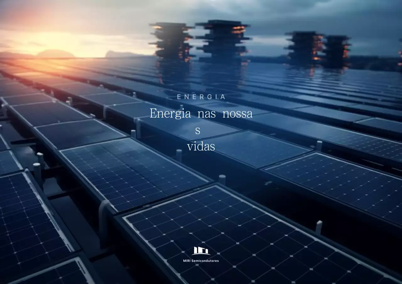 Um anúncio estiloso de energia solar semicondutora azul
