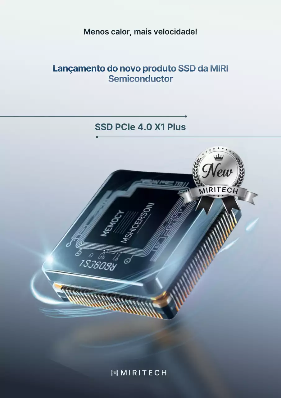 Um novo e estiloso anúncio de produto semicondutor em azul marinho