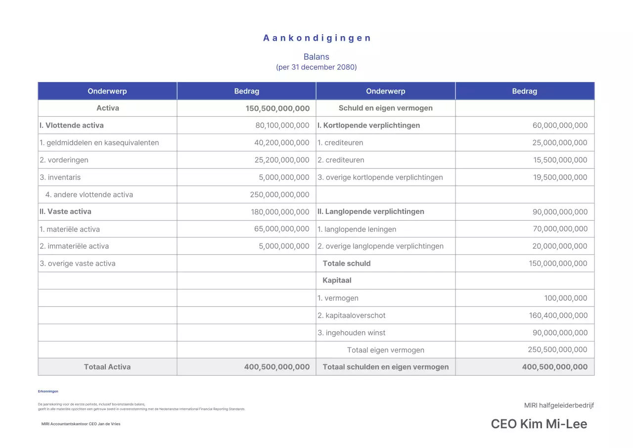 Blue Clean Financiële Rapportgids