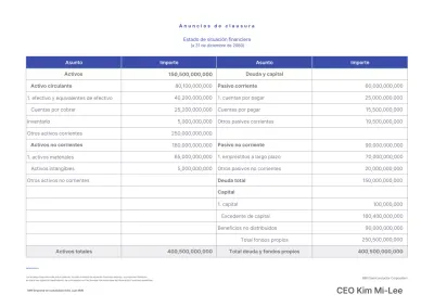 Guía de informes financieros de Blue Clean