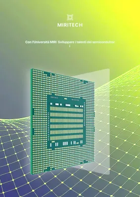 Pubblicità sull'istruzione moderna sui semiconduttori verdi