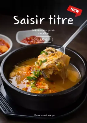 matériel promotionnel alimentaire de couleur foncée