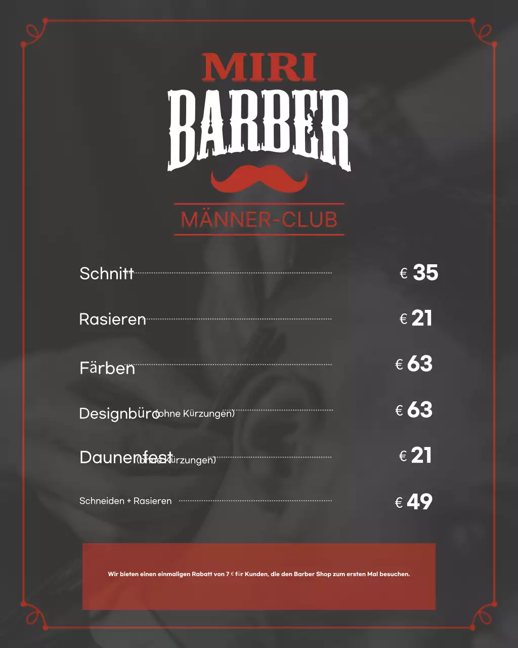 Roter Vintage Barbershop-Führer