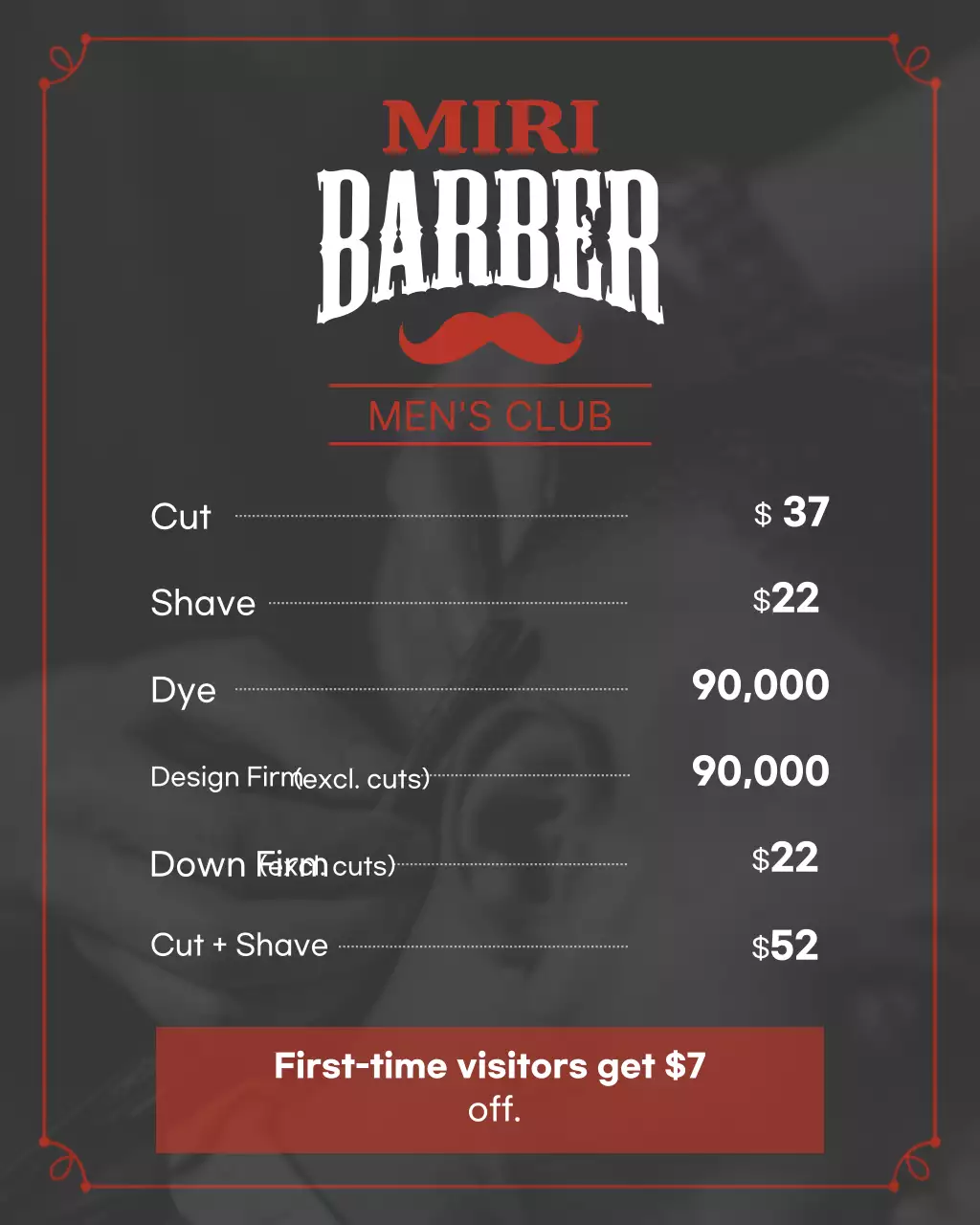 Red Vintage Barbershop Guide