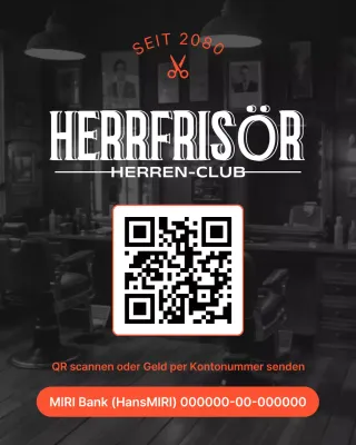 Schwarze Vintage Barbershop-Werbung