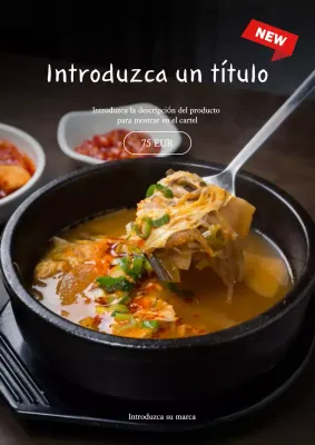 materiales promocionales de alimentos de colores oscuros