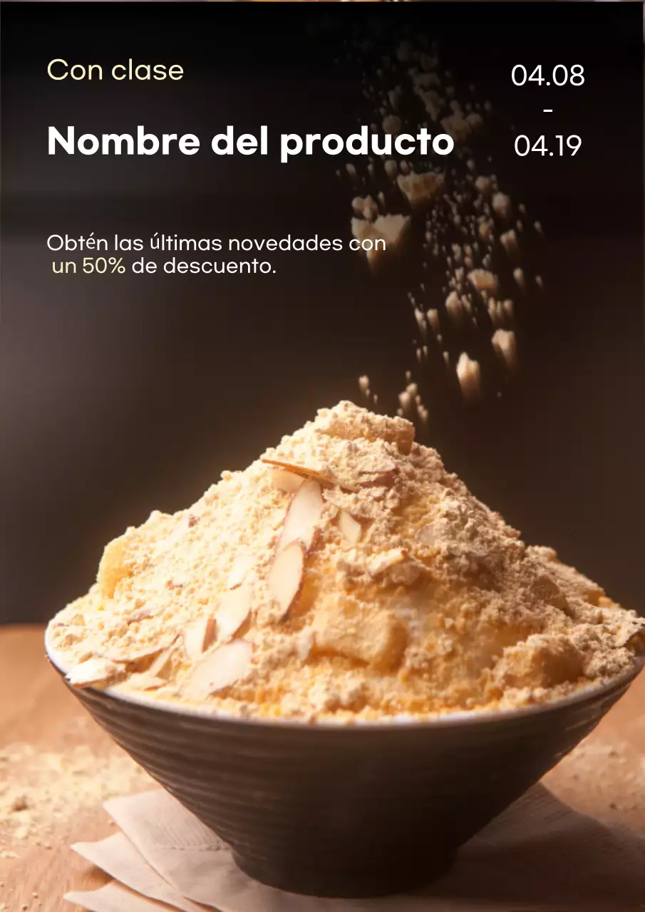 materiales promocionales de alimentos de colores oscuros