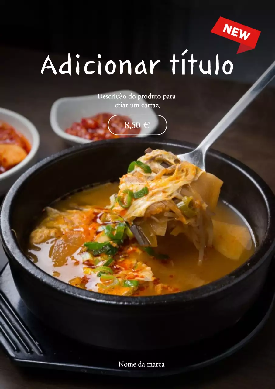 materiais promocionais de alimentos de cor escura