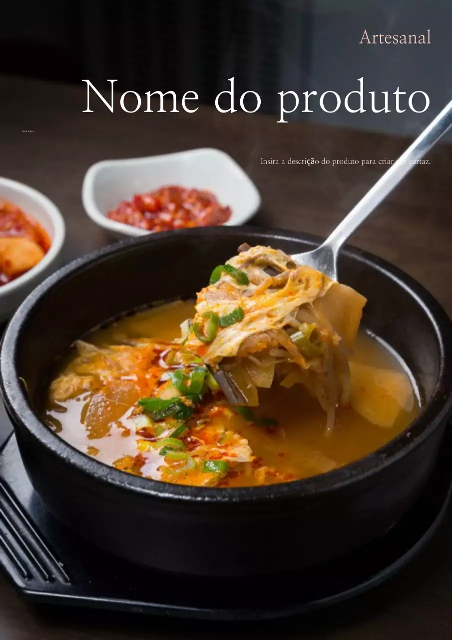 materiais promocionais de alimentos de cor escura