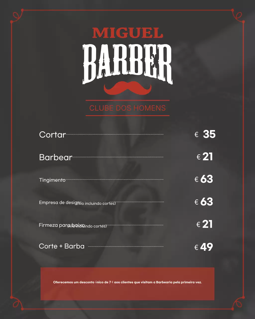 Guia de barbearia Red Vintage