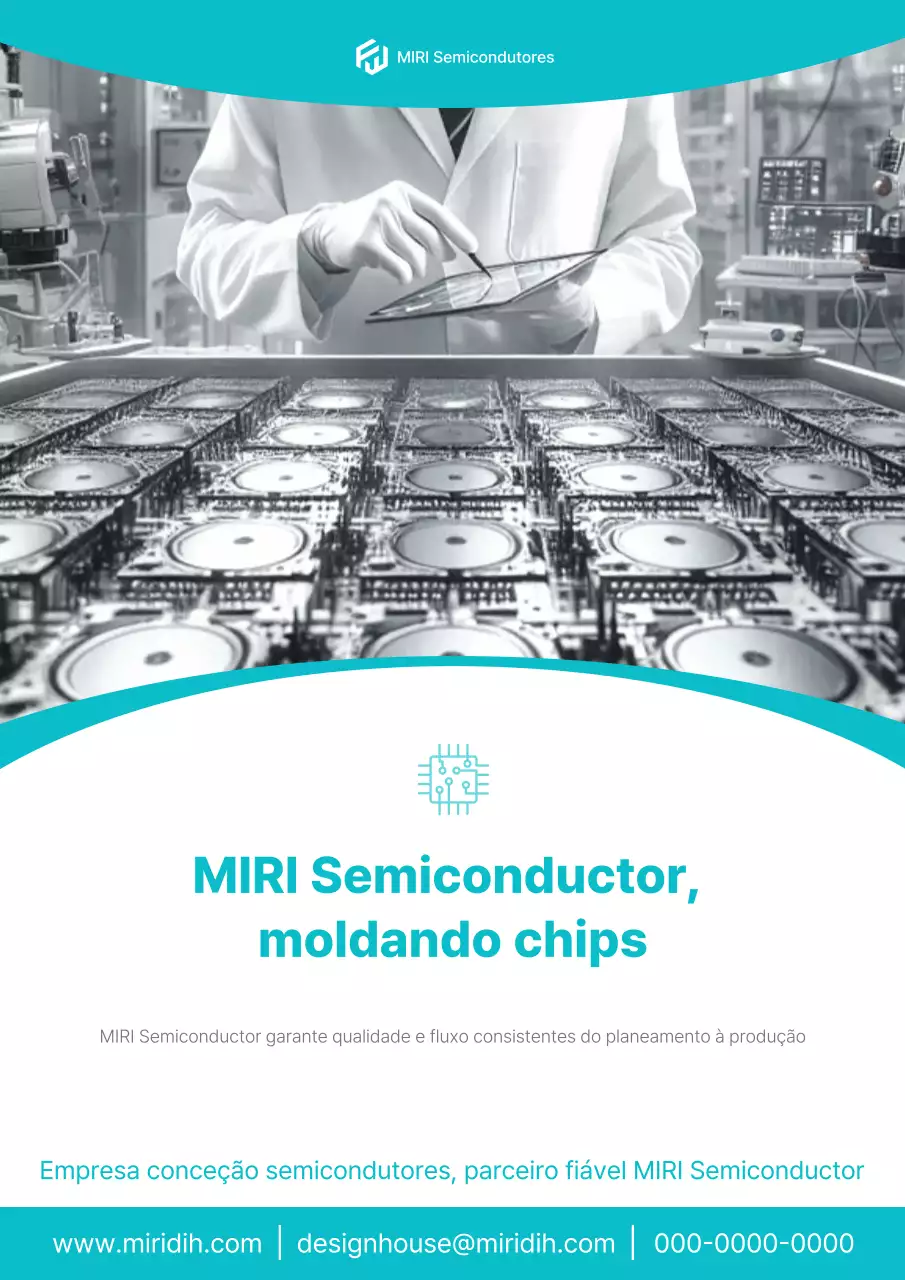 Anúncio de semicondutores modernos azul-celeste