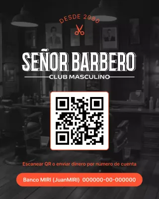 Anuncio vintage de barbería negra