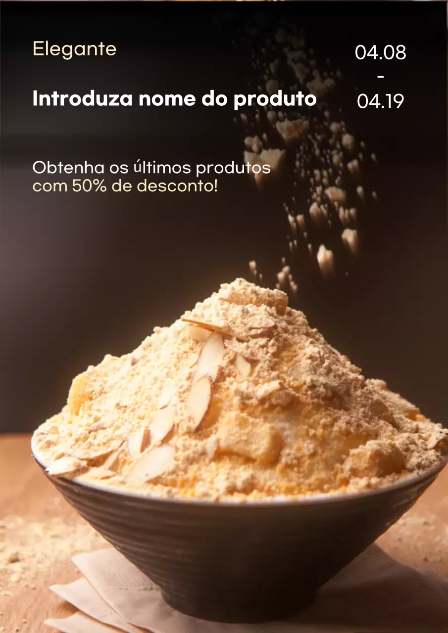 materiais promocionais de alimentos de cor escura