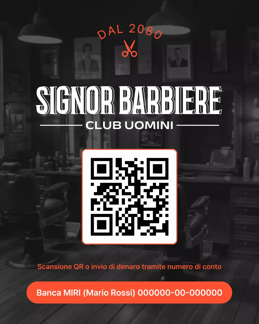 Pubblicità di un barbiere vintage nero