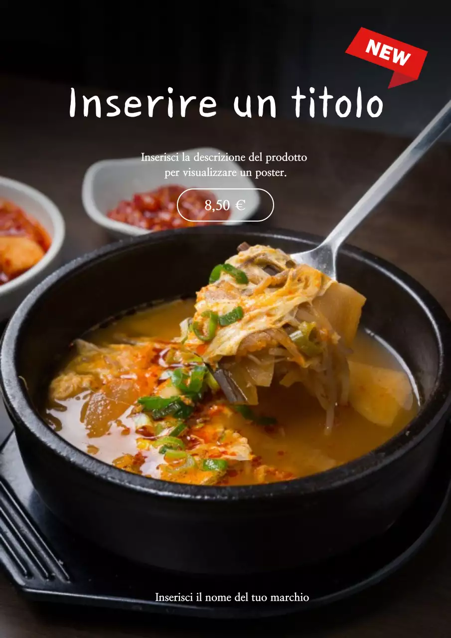 materiali promozionali alimentari di colore scuro